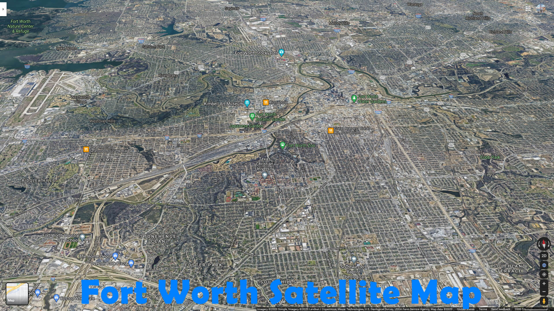 Fort Worth Satellite Map